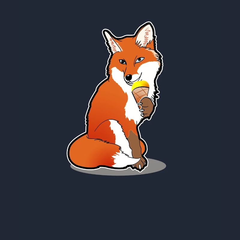 Fuchs mit Eis Comic Sommer Cartoon Geschenk