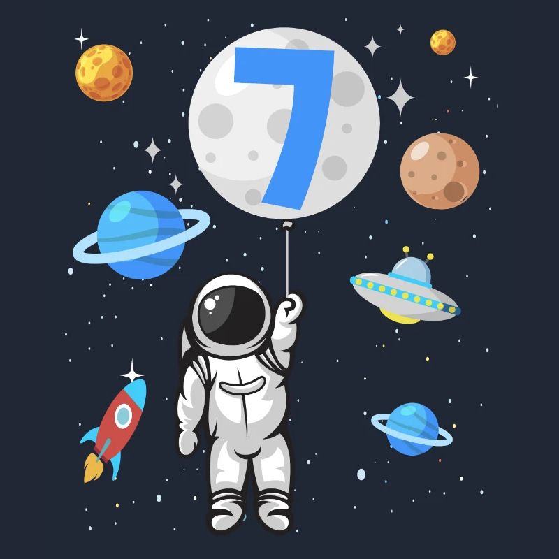 Astronaute fusée 7ème anniversaire de l’espace 7 ans