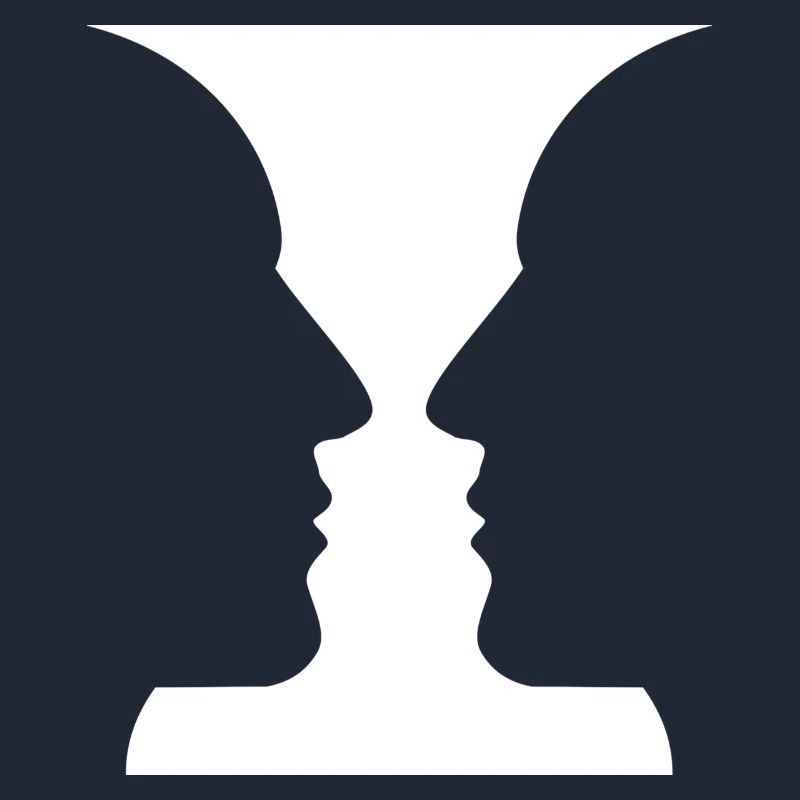 Köpfe oder Vase Optische Täuschung