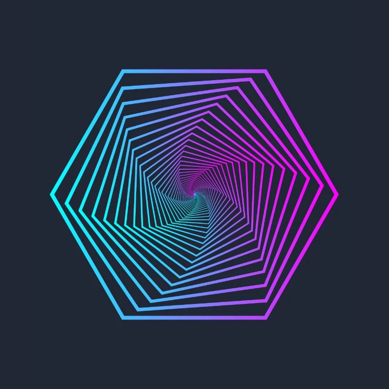 Neon Polygon Spiral Gradient