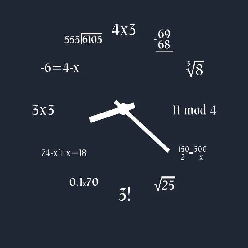Math Clock Funny Mathematics Clock Meme Math Love