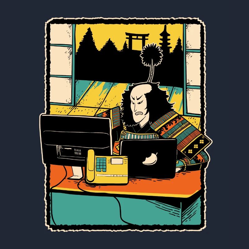 Samurai Computer Nerd Programmeur IT Web Designer