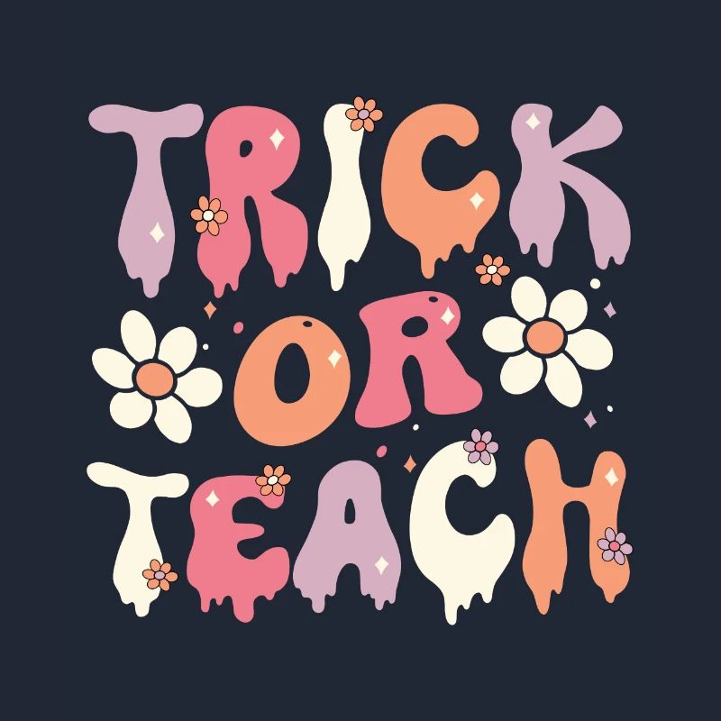 Groovy Lehrer Halloween Trick oder Teach 70s Geschenk