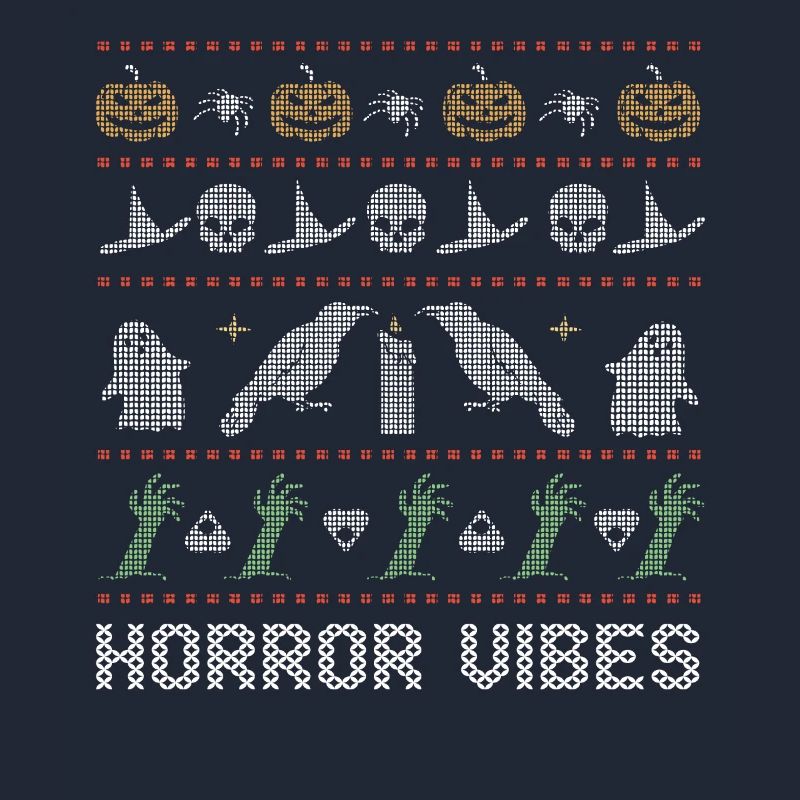 Stitch Pattern Horror Vibe Créatures Halloween