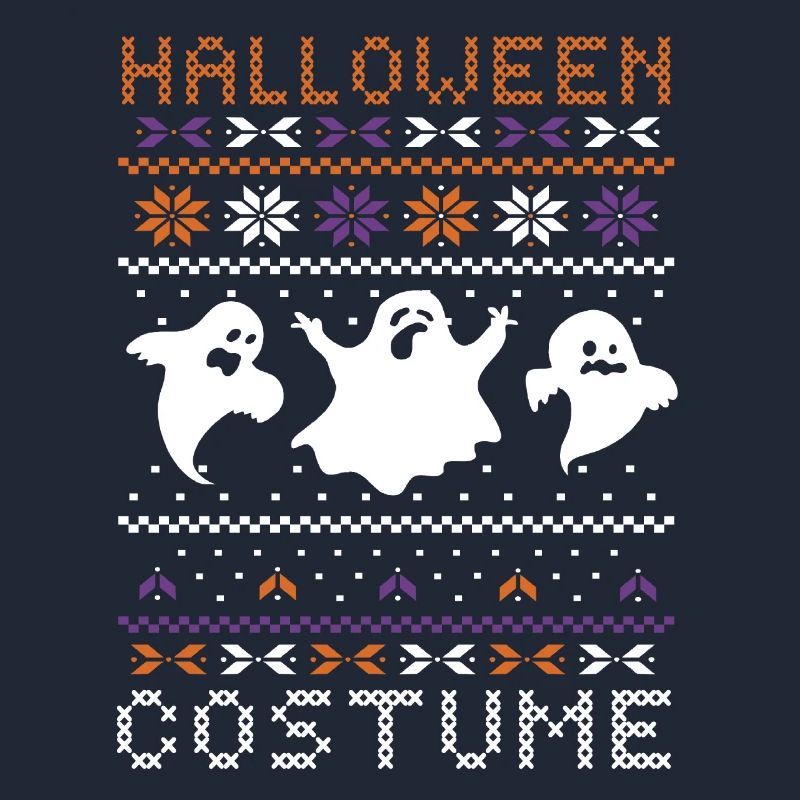 Stitch Pattern Ghost Creatures Effrayant Halloween