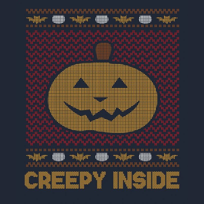 Stitch Pattern Pumpkin Creature Inside Halloween