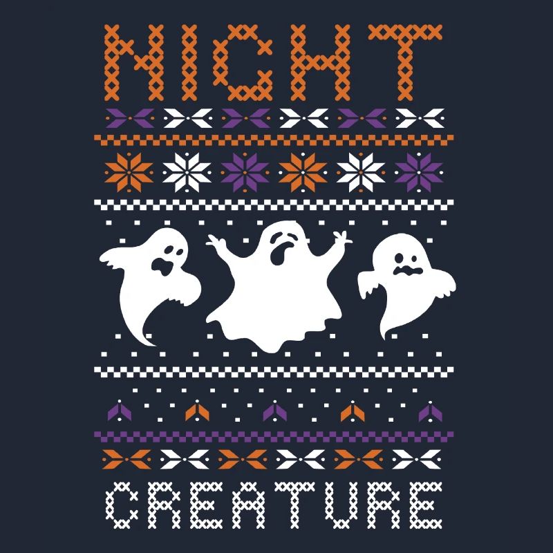 Stitch Pattern Ghost Night Creatures Halloween