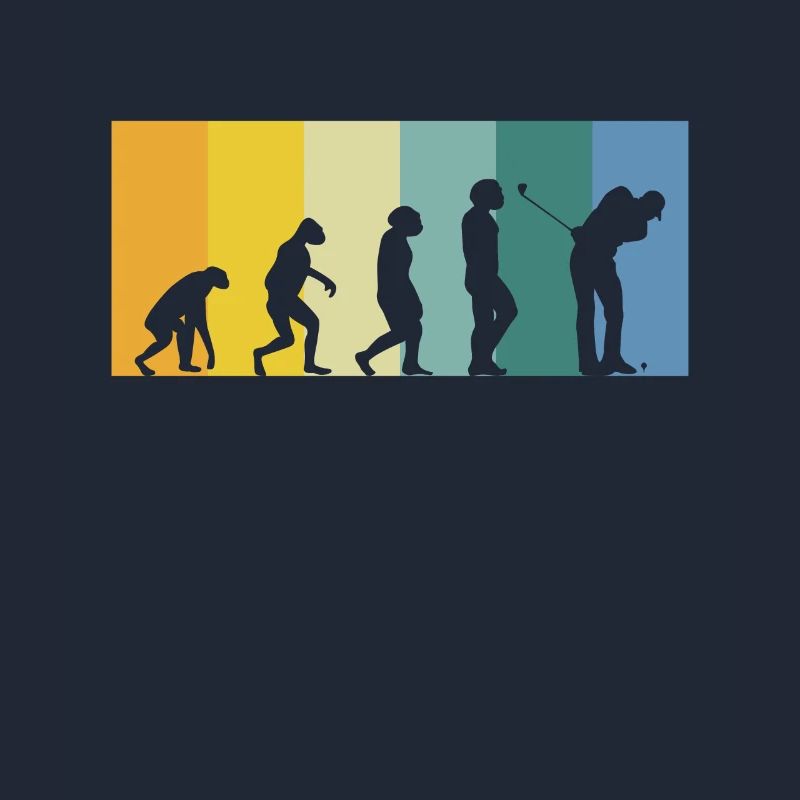Evolution Golfer - golfing retro vintage colors