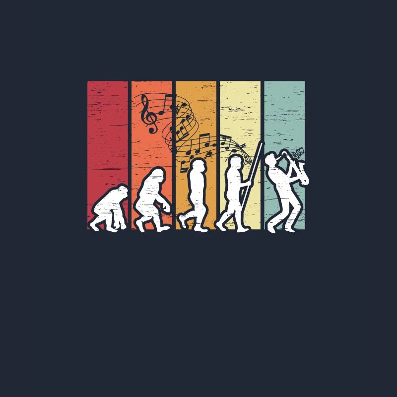 Human Evolution Saxophone Jazz Musician