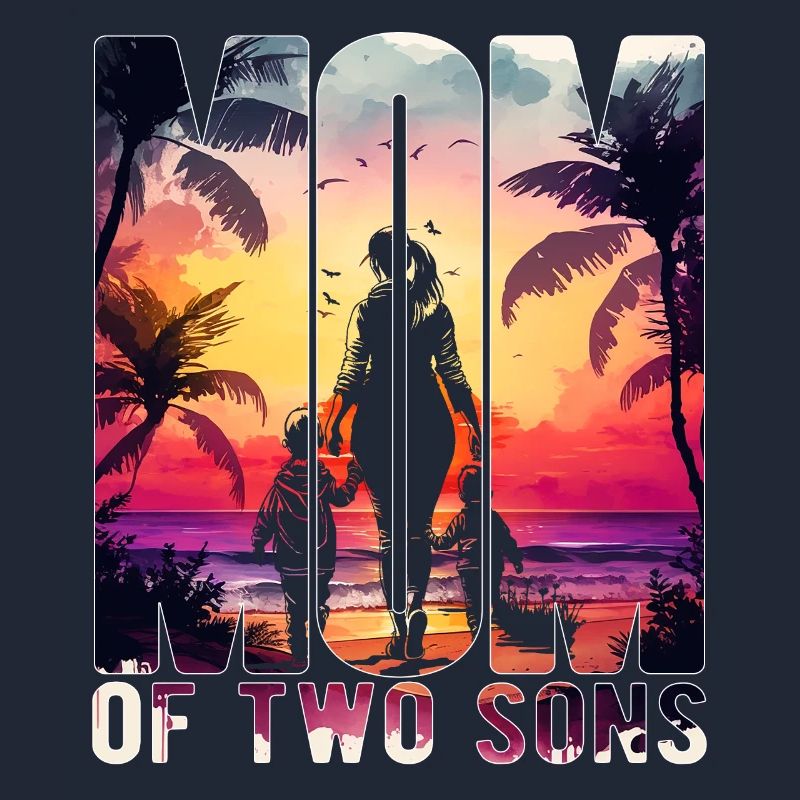 Mutter mit zwei Söhnen Muttertag Strand Mama Kind