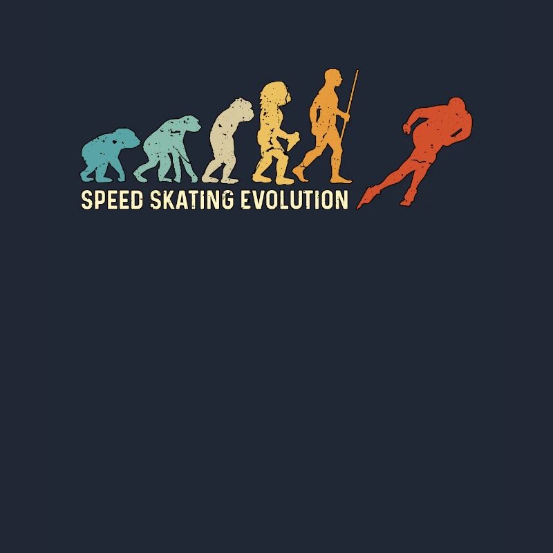 Speed Skating Evolution Retro Short Track Skaters