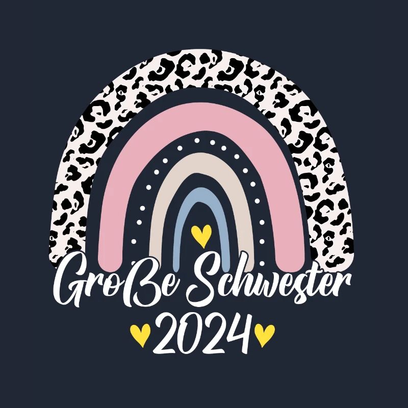 Große Schwester 2024 Boho Regenbogen Design