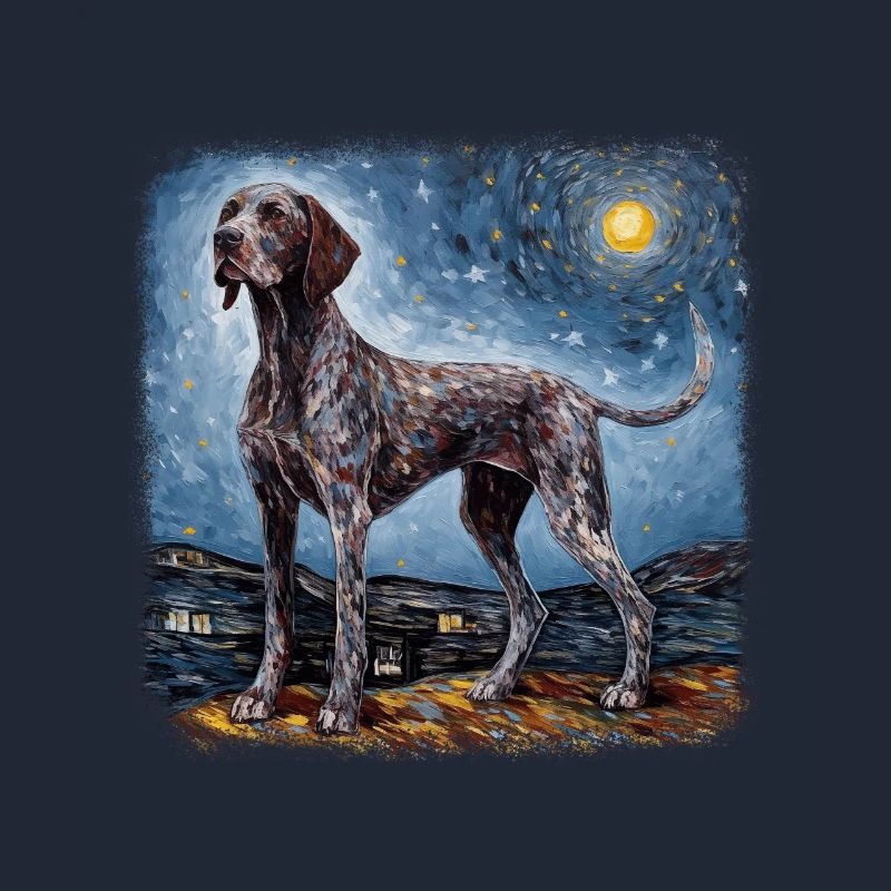 German Shorthaired Pointer Van gogh starry night