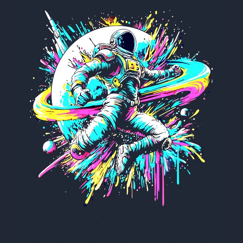 astronaute, coloré, couleur, explosion, graffiti, espace