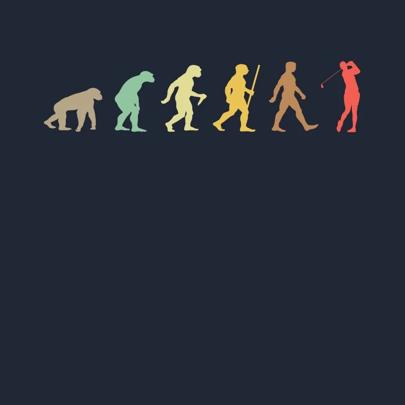 Golf Retro Golfer Evolution Funny Golfing