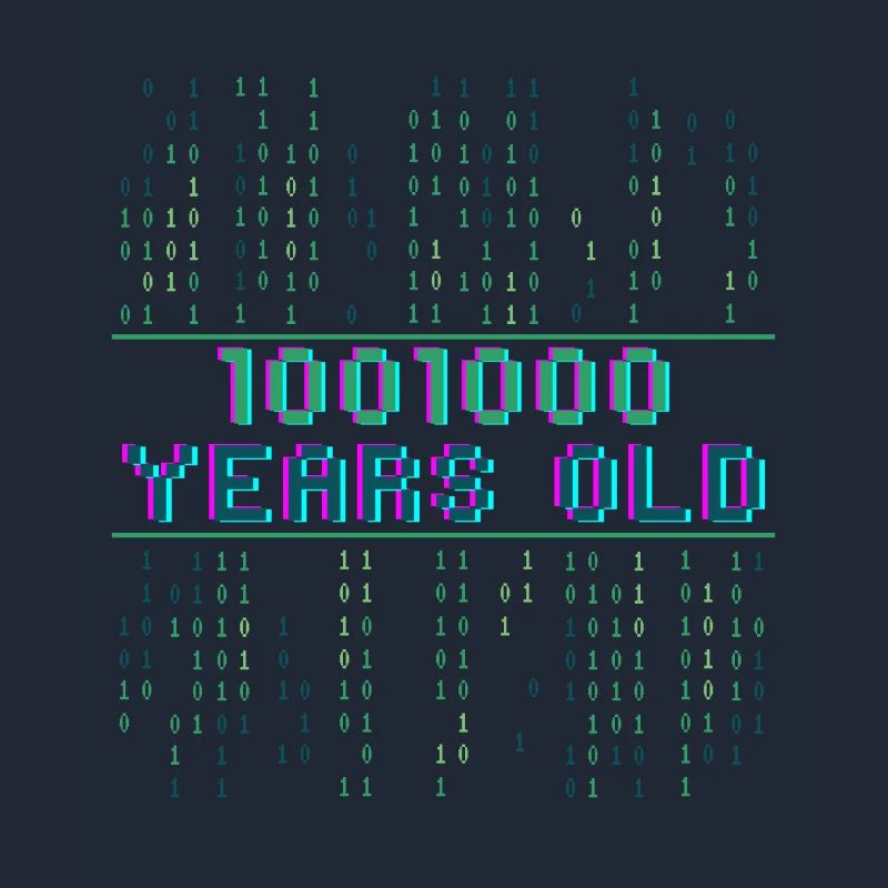 72nd Birthday 72 years old Binary Code Computer Science