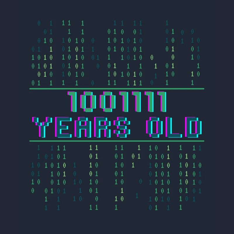 79th Birthday 79 years old Binary Code Computer Science