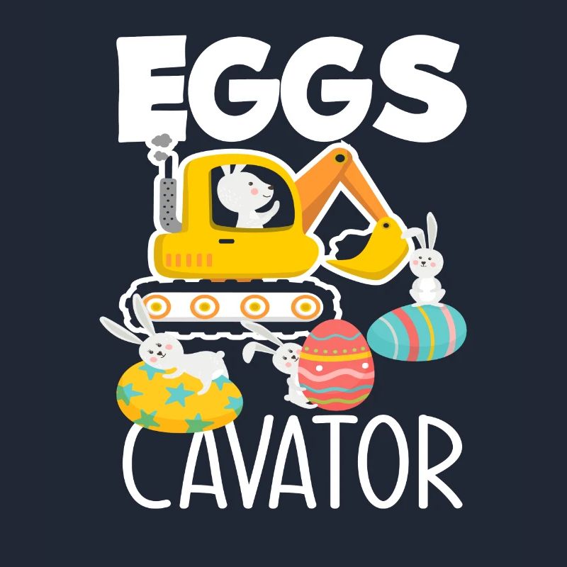 Easter Pun Excavator Easter Bunny