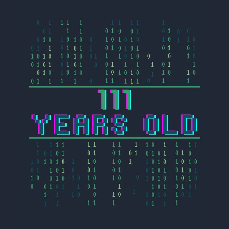 7th Birthday 7 Years Old Binary Code Computer Science