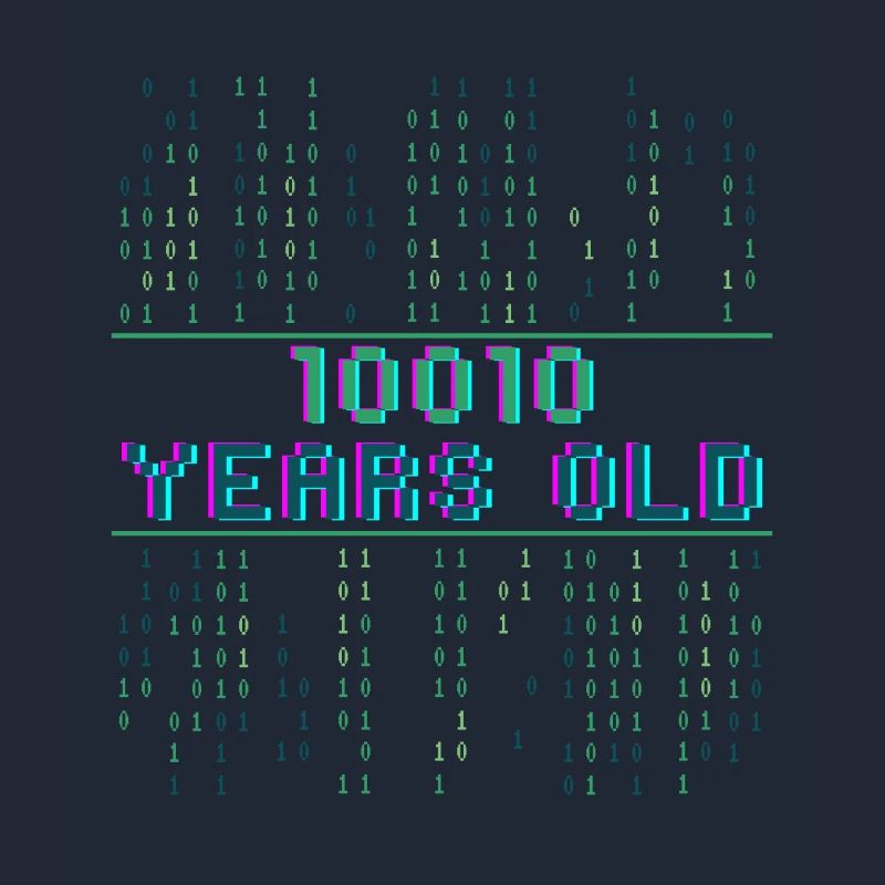 18. Geburtstag 18 Jahre alt Binärcode Coder