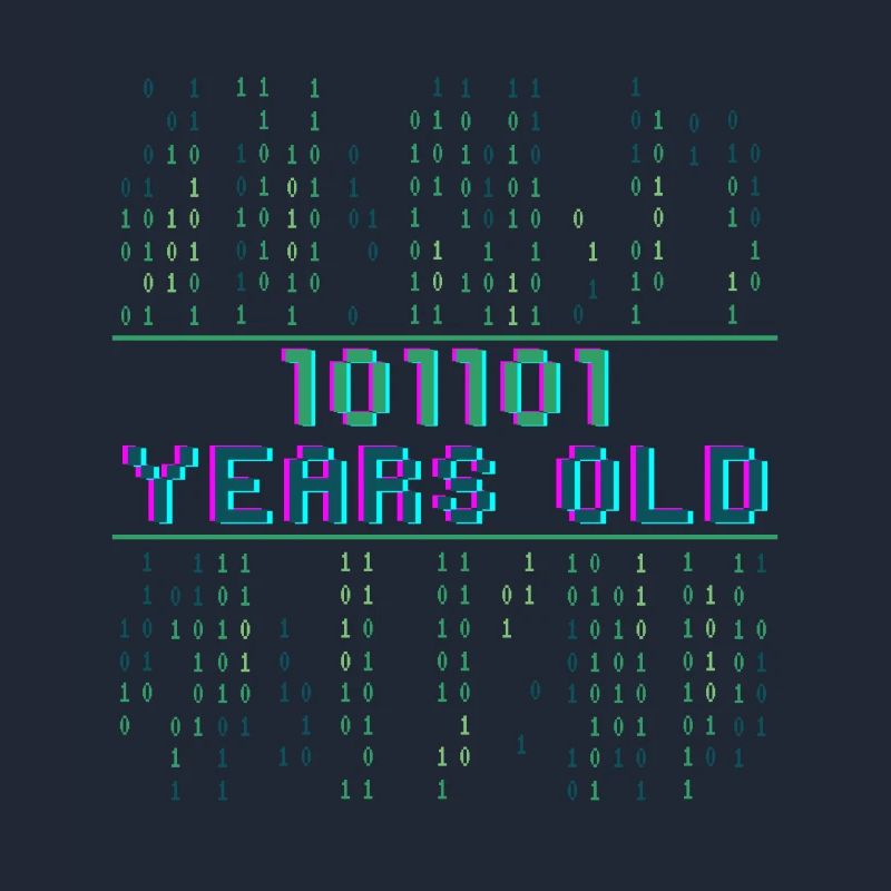 45. Geburtstag 45 Jahre alt Binärcode Coder