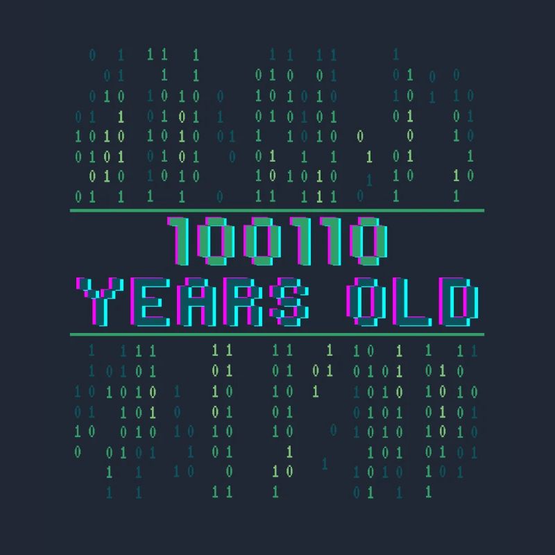 38th Birthday 38 years old Binary Code Coder