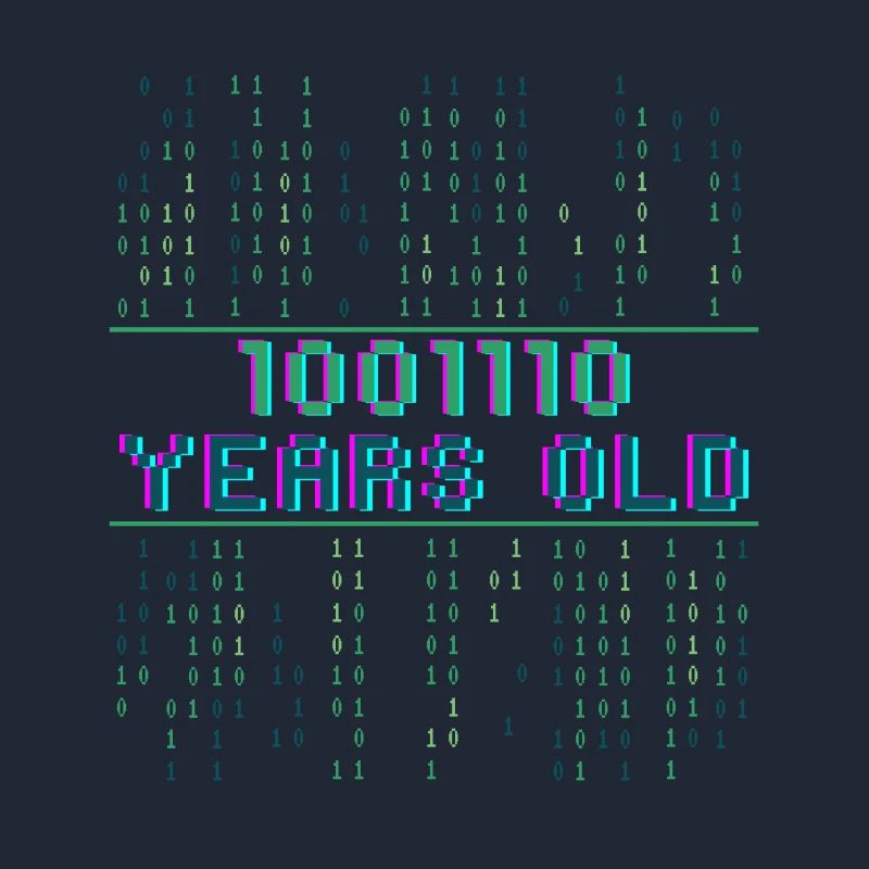 78th Birthday 78 years old Binary Code Computer Science