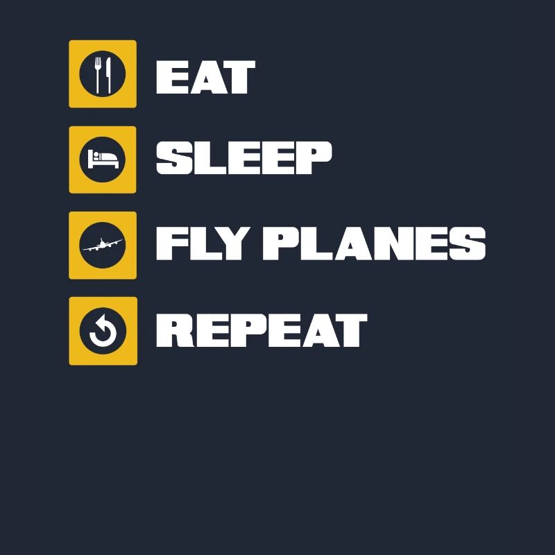 Pilot, Eating, Sleeping, Flying