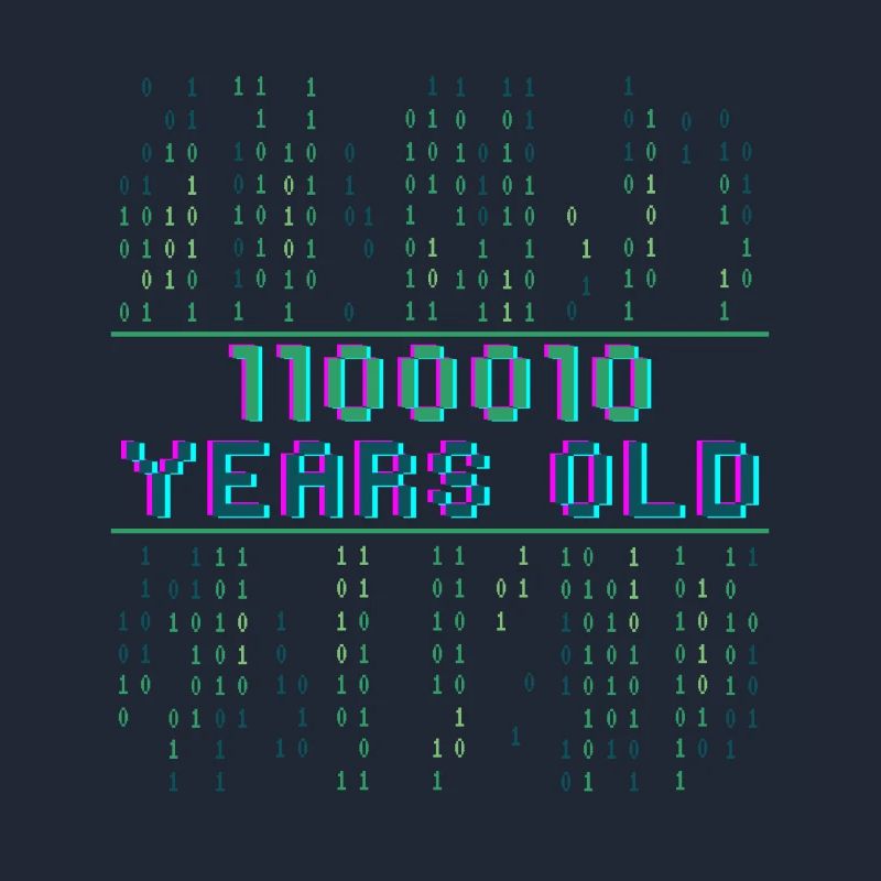 98. Geburtstag 98 Jahre alt Binärcode Coder