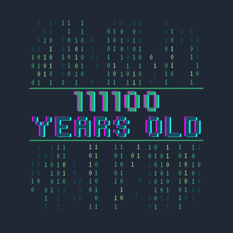 60th Birthday 60 Years Old Binary Code Computer Science