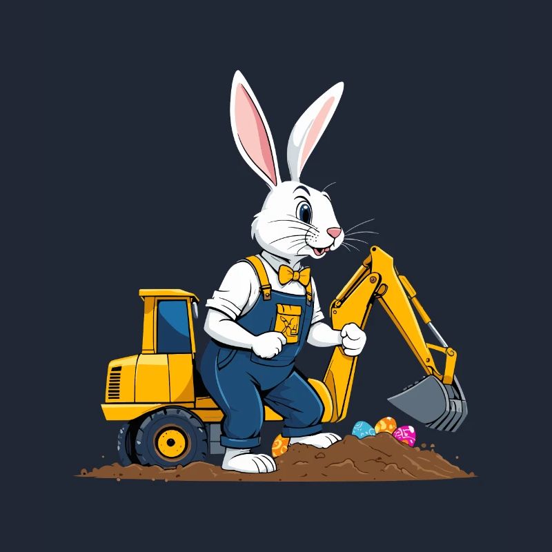 Easter Bunny Excavator Driver Easter Eggs Digging Funny