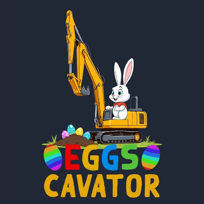 Funny Easter Saying Easter Bunny Excavator Driver