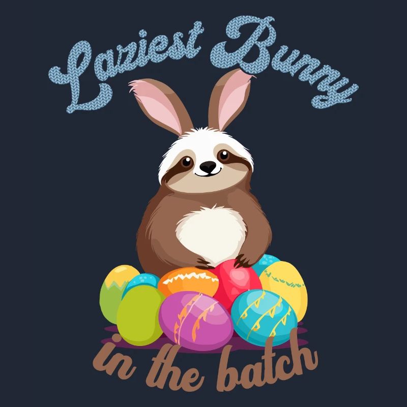 Funny Saying Cute Easter Sloth Lazy