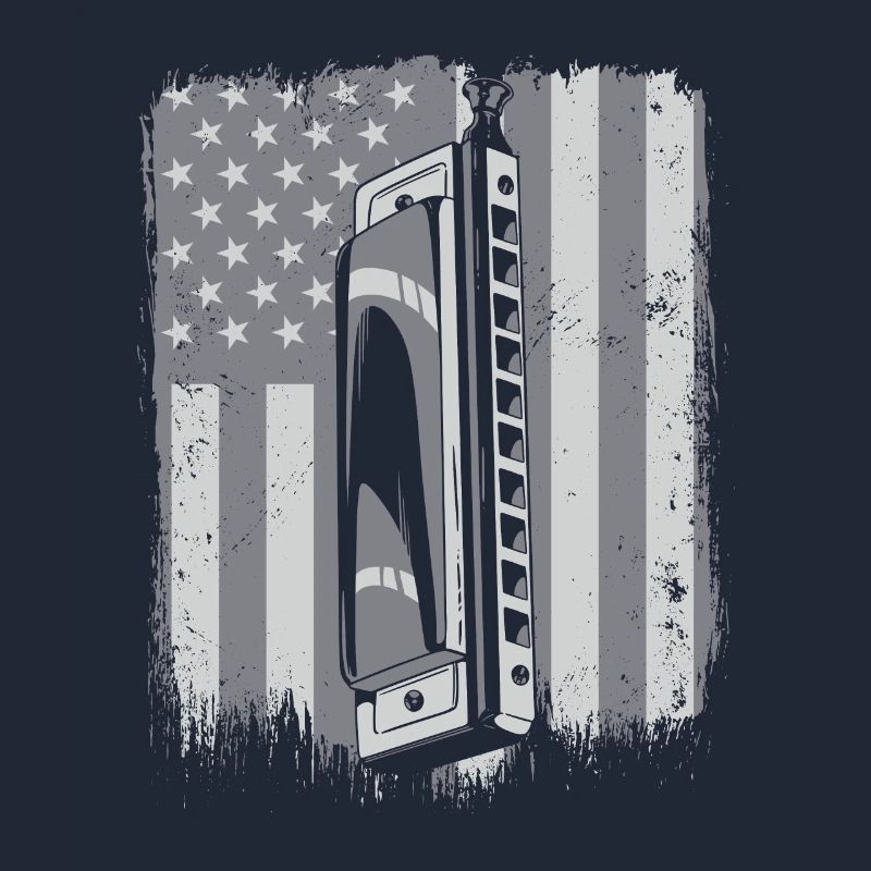 Harmonica drapeau américain harmonique bouche harpe