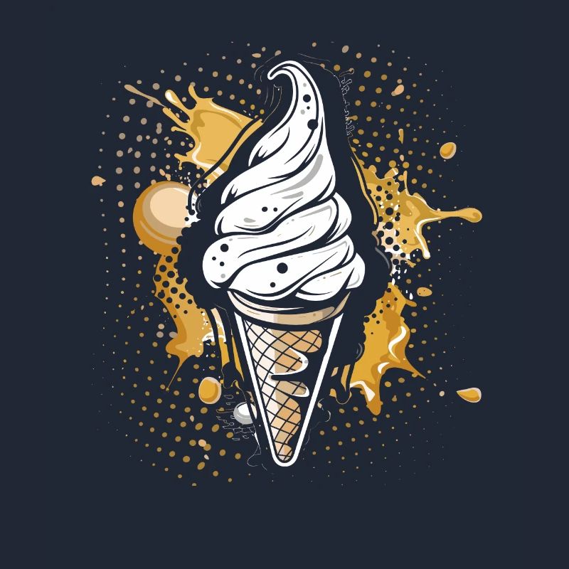 Cornet de crème glacée Éclaboussures de couleur