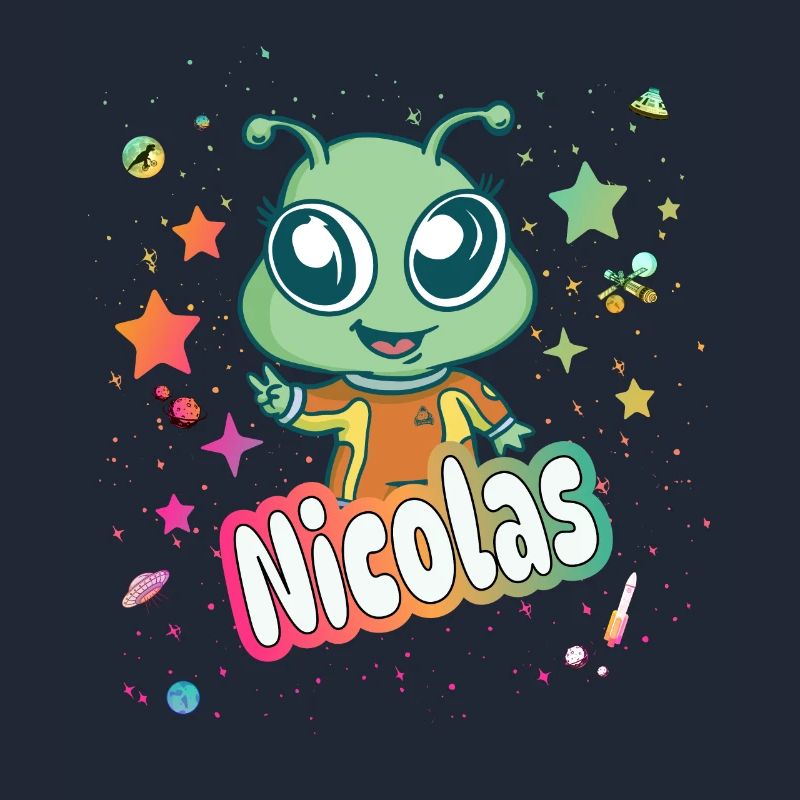 NICOLAS - Schöner Junge Name mit süßem Alien