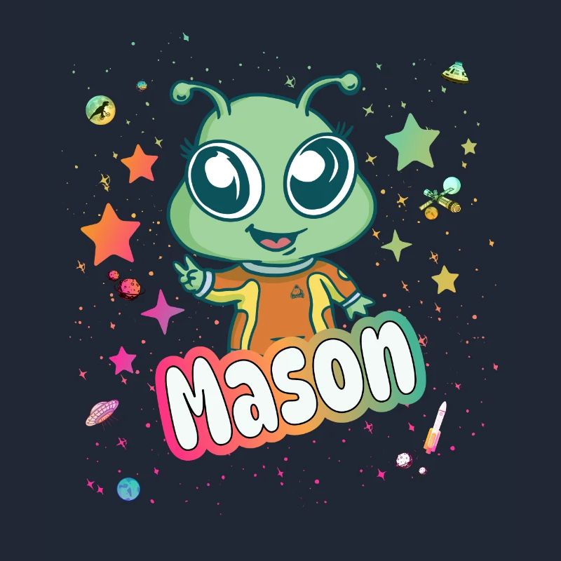 MASON - Beau nom de garçon avec un extraterrestre mignon
