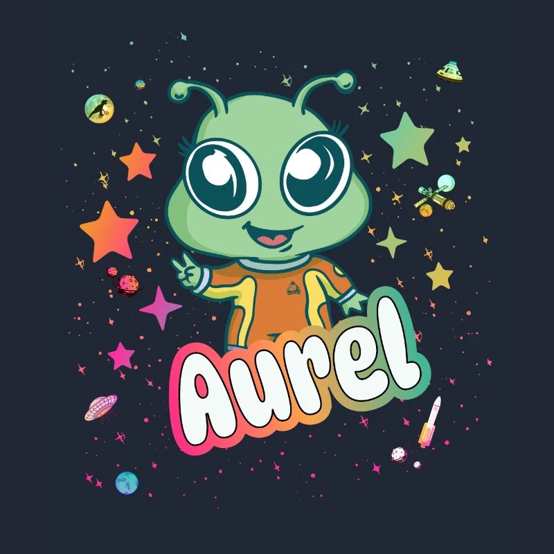 AUREL - Beau nom de garçon avec extraterrestre mignon