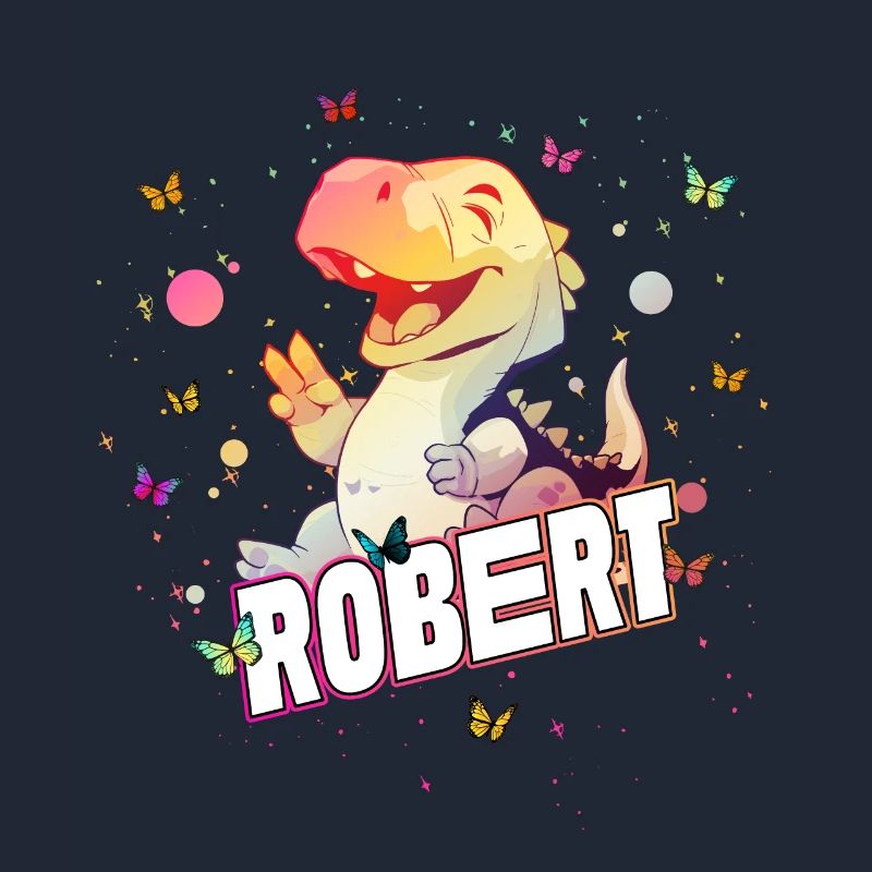 ROBERT - Beau nom de garçon avec mignon DINO T-REX