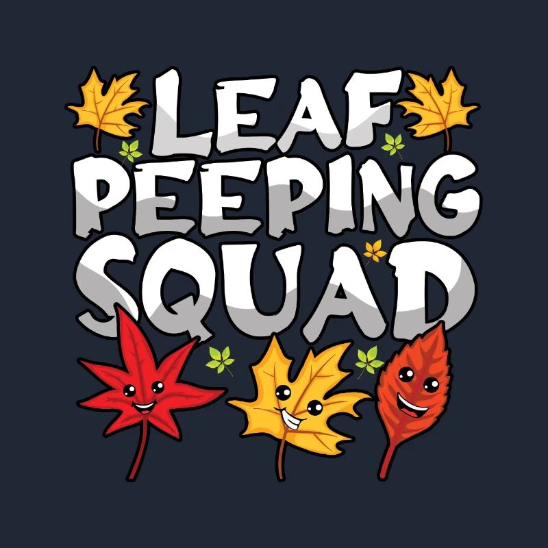 Leaf Peeping Squad Mignon Kawaii Feuillage Leaf Peeper