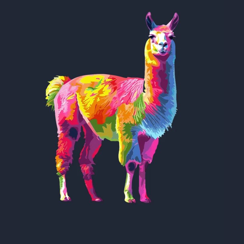 Llama Alpaca Rainbow Artwork