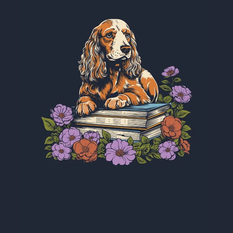 Cocker Spaniel Flower Book Reader