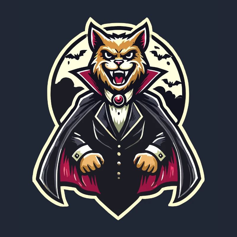 Chat vampire Chat d’Halloween mignon