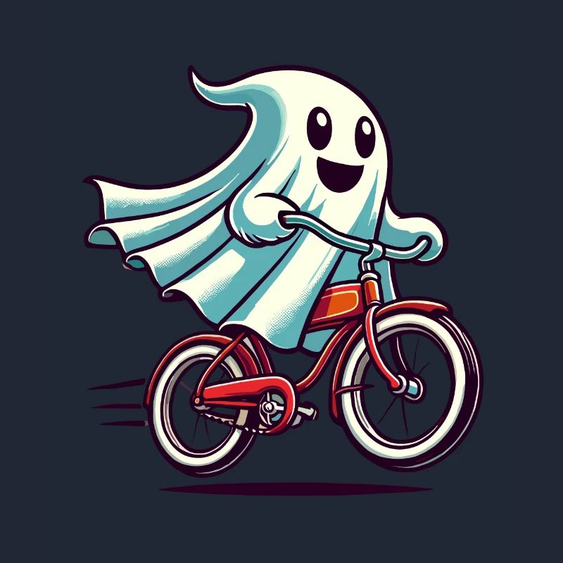 Bicycle Riding Ghost Funny Ghost