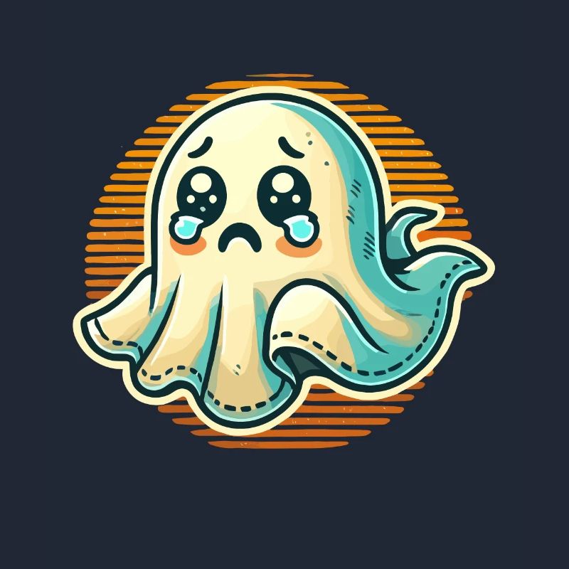 Sad Ghost Funny Ghost Design