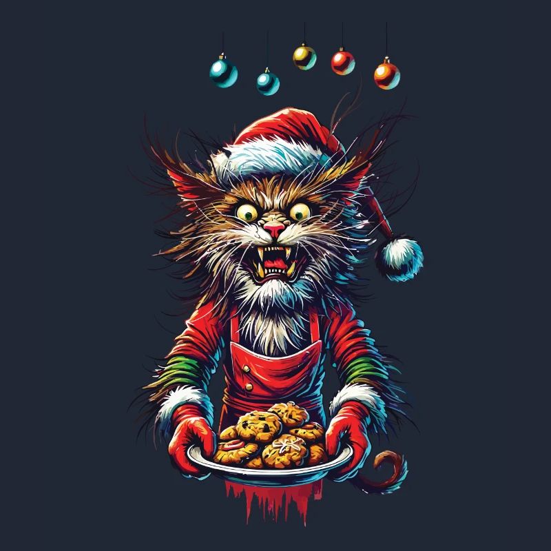 Chat de Noël avec des biscuits