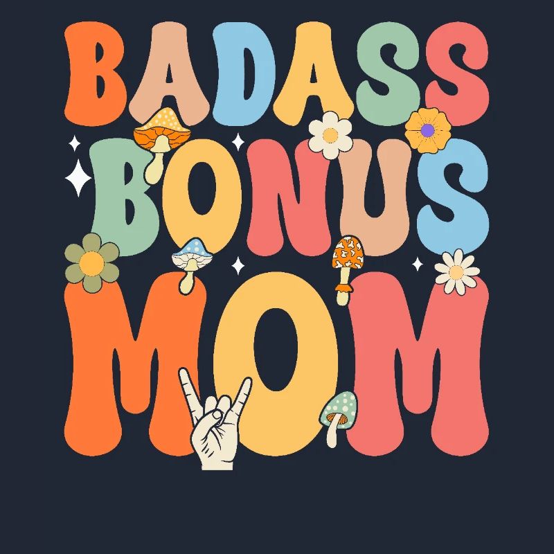 Badass Bonus Mama Boho Blume Lustige Stiefmutter Mutter