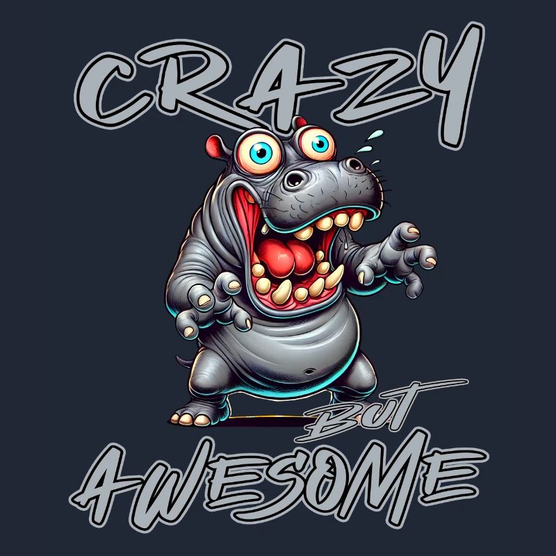Crazy but Awesome Nilpferd Comic Stil