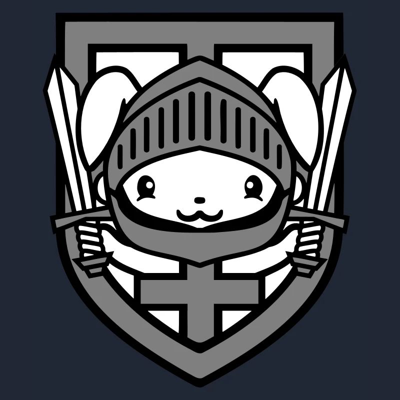 Lapin Chevalier Épée Bouclier Armure Casque Château Héros