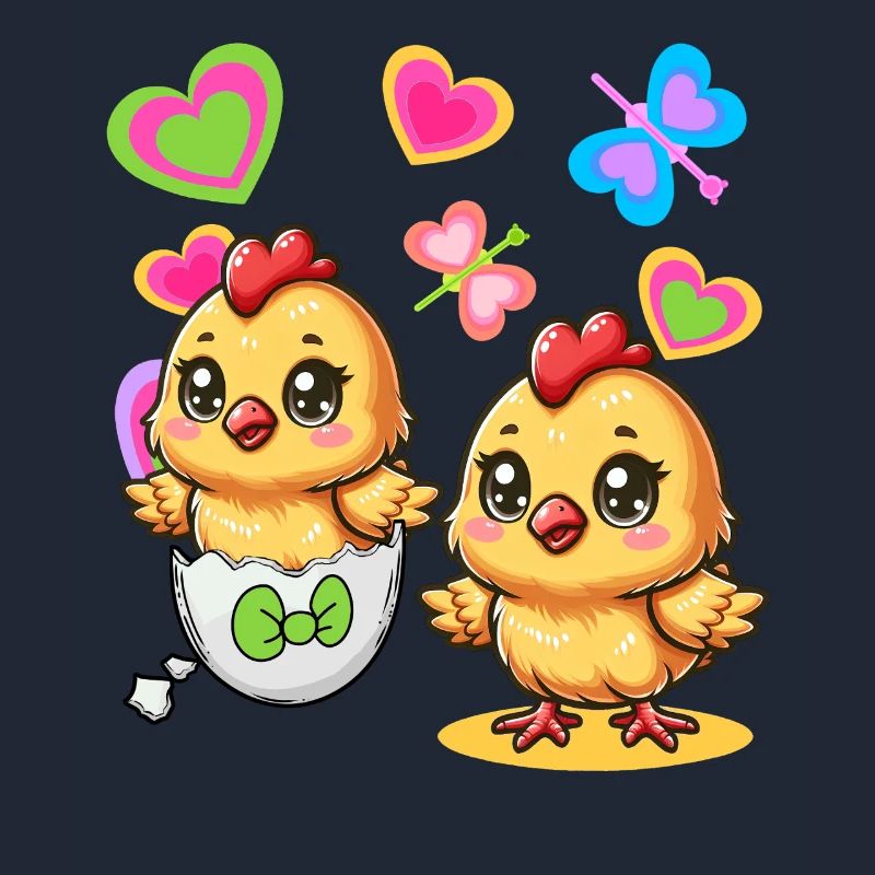 Retro Easter Egg Eggs Chick 80s 90s Kids
